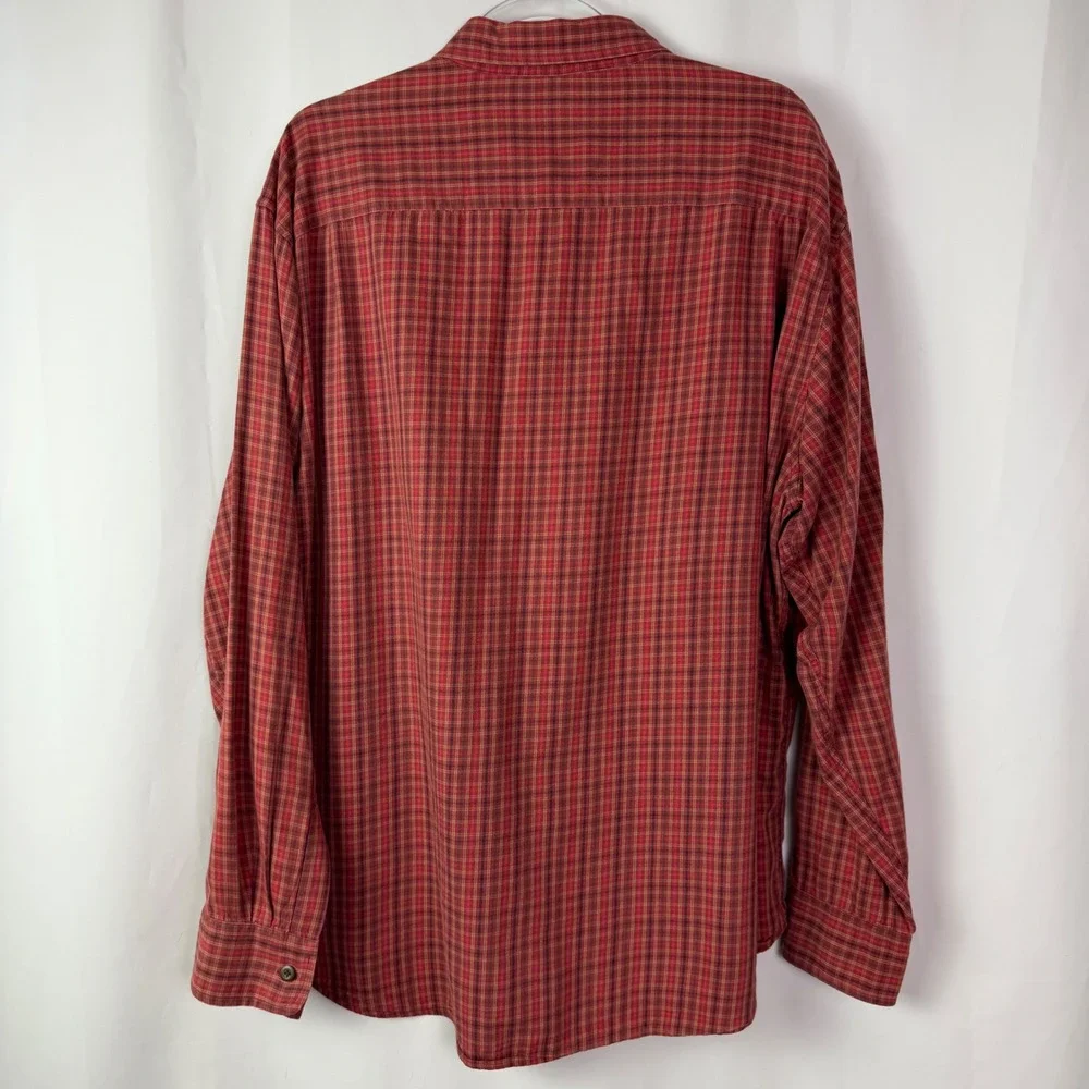 J. Crew Button Down Shirt Mens XL Red Plaid Long Sleeve Cotton Pockets